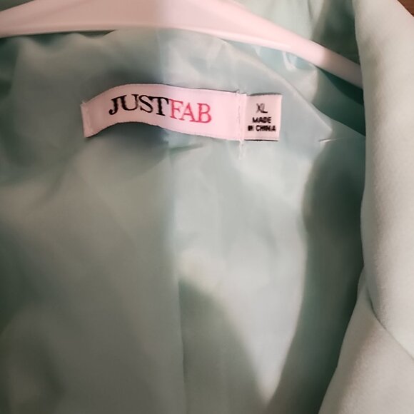 Justfab Flap Pocket Blazer NWOT Mint Green XL Dark Marks - Picture 5 of 11